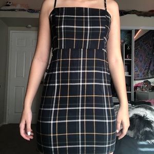 Plaid midi dress
